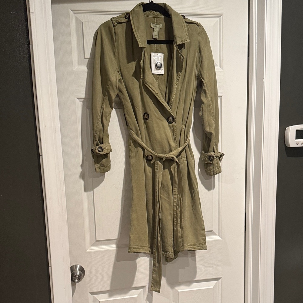 Olive Green Trench Jacket